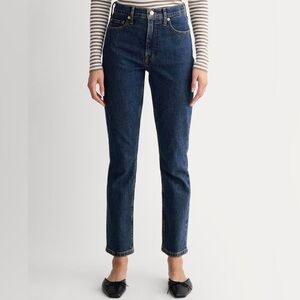 Everlane Original Cheeky Jean Ankle, Dark Blue Indigo Rinse, Size 24